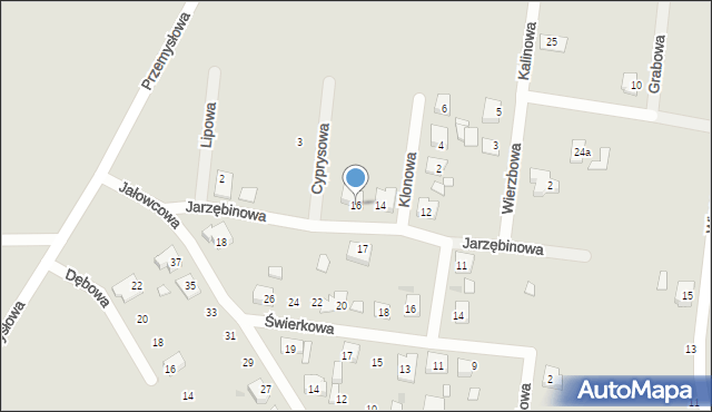 Odolanów, Jarzębinowa, 16, mapa Odolanów