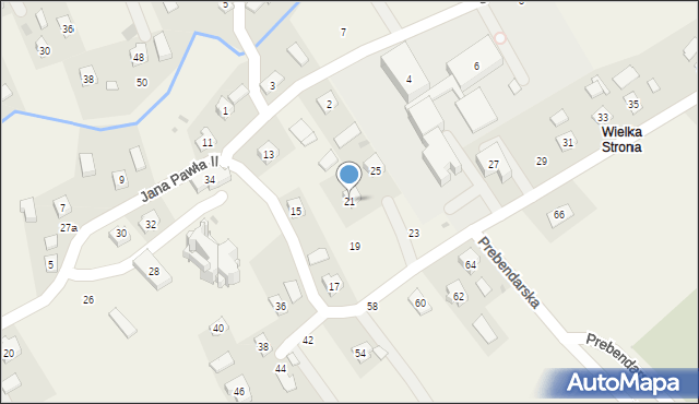 Odrzykoń, Jana Pawła II, 21, mapa Odrzykoń
