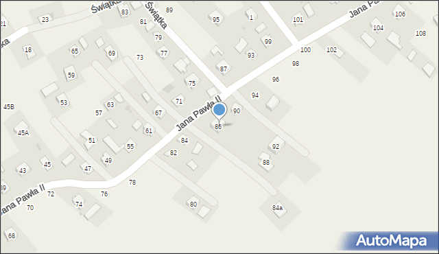 Odrzykoń, Jana Pawła II, 86/3, mapa Odrzykoń