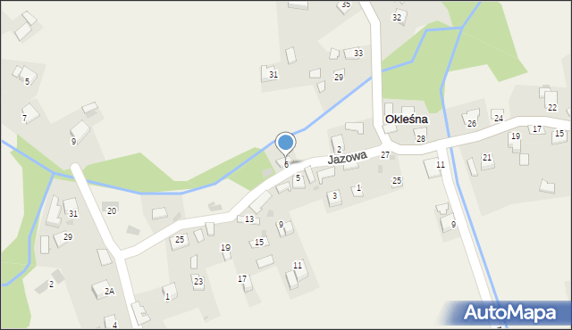 Okleśna, Jazowa, 6, mapa Okleśna