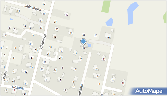 Okszów-Kolonia, Jabłoniowa, 11, mapa Okszów-Kolonia