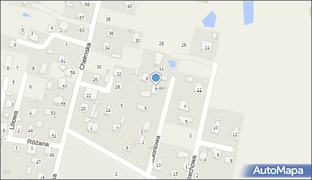 Okszów-Kolonia, Jabłoniowa, 7, mapa Okszów-Kolonia