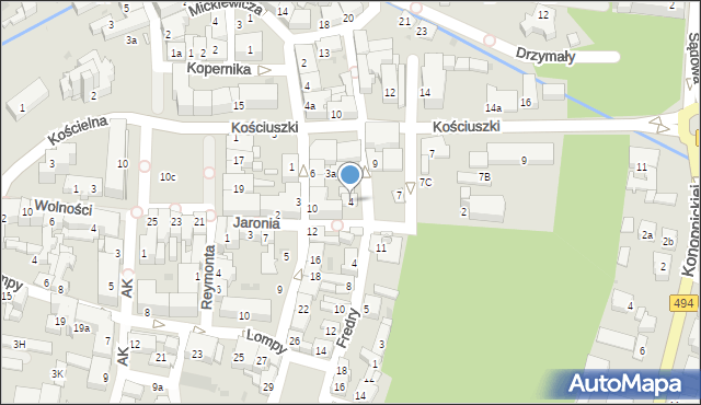 Olesno, Jaronia Jana Nikodema, 4, mapa Olesno