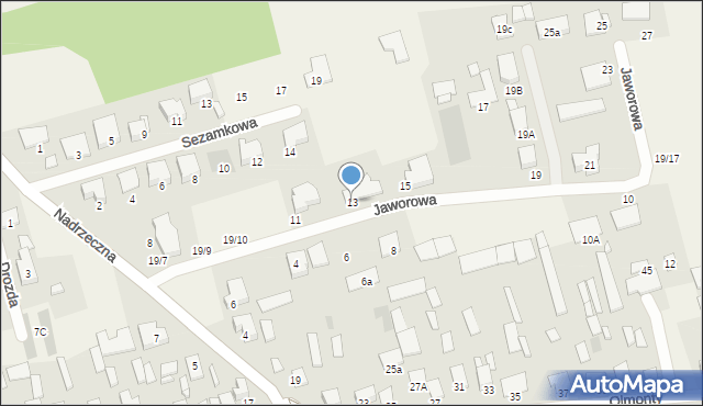 Olmonty, Jaworowa, 13, mapa Olmonty