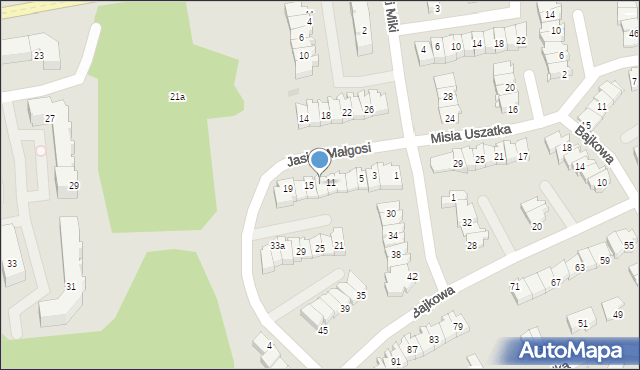 Olsztyn, Jasia i Małgosi, 13, mapa Olsztyna