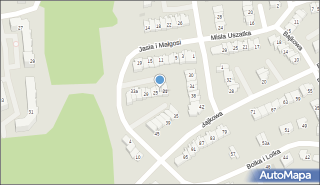 Olsztyn, Jasia i Małgosi, 23, mapa Olsztyna