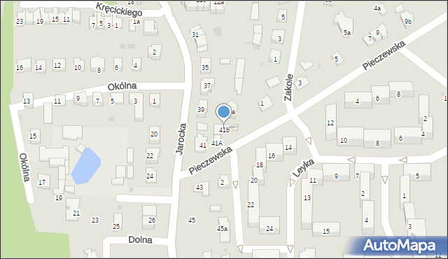 Olsztyn, Jarocka, 41b, mapa Olsztyna