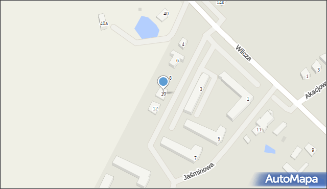 Olsztynek, Jaśminowa, 10, mapa Olsztynek