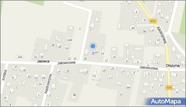 Olszyna, Jałowcowa, 16, mapa Olszyna