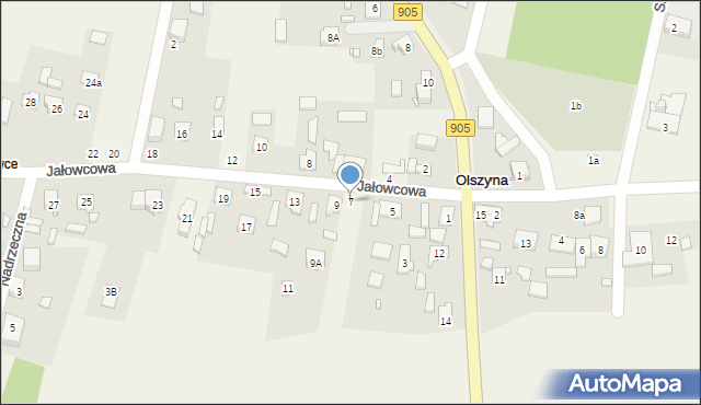 Olszyna, Jałowcowa, 7, mapa Olszyna