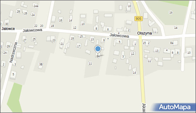 Olszyna, Jałowcowa, 9A, mapa Olszyna