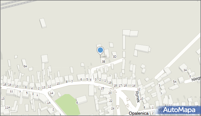 Opalenica, Jana Pawła II, 3a, mapa Opalenica