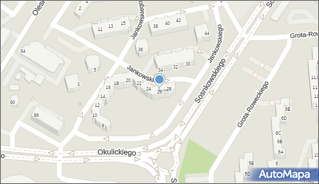 Opole, Jankowskiego Jana Stanisława, 26, mapa Opola