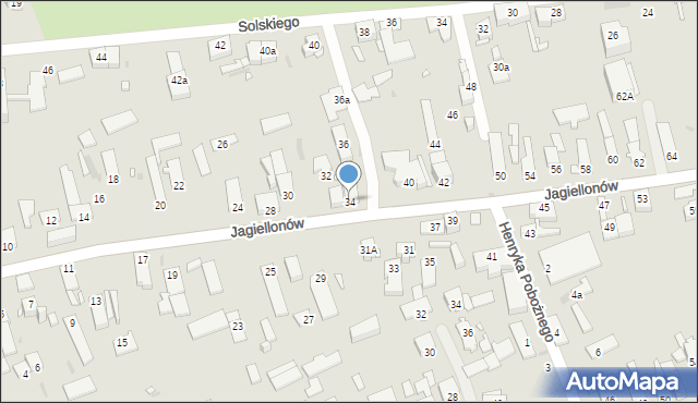 Opole, Jagiellonów, 34, mapa Opola