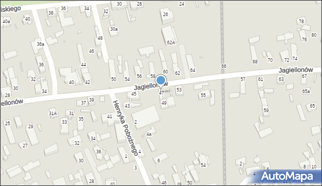 Opole, Jagiellonów, 47, mapa Opola