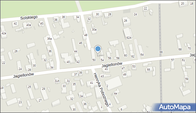 Opole, Jagiellonów, 52, mapa Opola