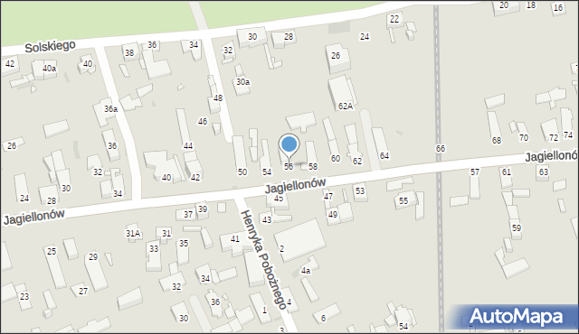 Opole, Jagiellonów, 56, mapa Opola