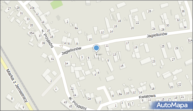 Opole, Jagiellonów, 7, mapa Opola