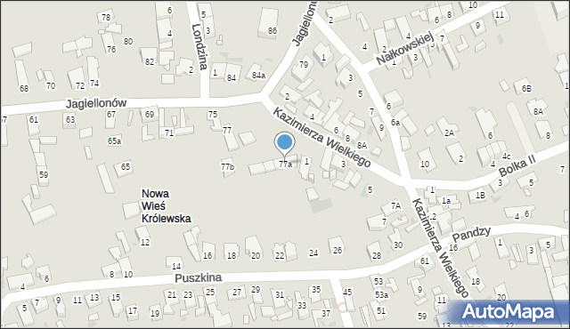 Opole, Jagiellonów, 77a, mapa Opola