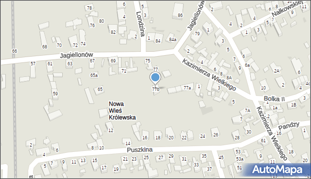 Opole, Jagiellonów, 77b, mapa Opola