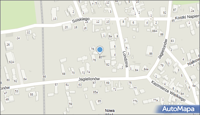 Opole, Jagiellonów, 80, mapa Opola