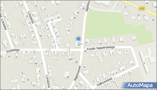 Opole, Jagiellonów, 92, mapa Opola