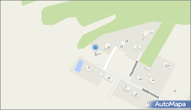 Opypy, Jabłoniowa, 32, mapa Opypy