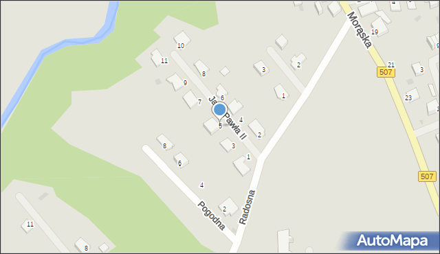 Orneta, Jana Pawła II, 5, mapa Orneta