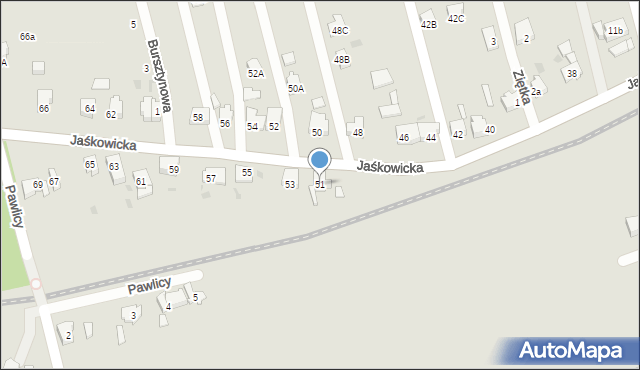 Orzesze, Jaśkowicka, 51, mapa Orzesze