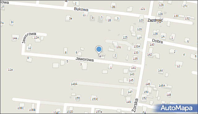 Orzesze, Jaworowa, 4a, mapa Orzesze