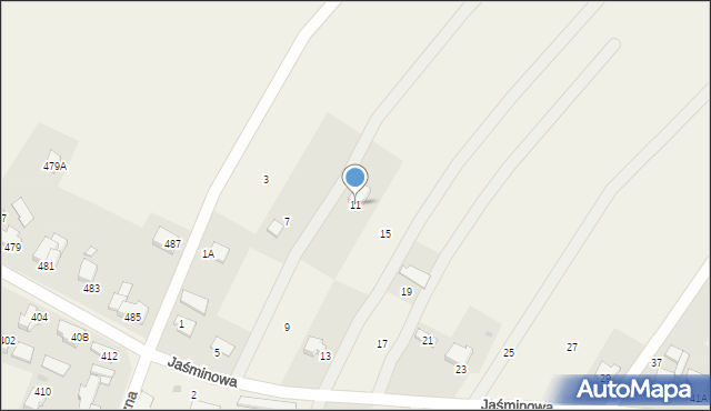 Osiek, Jaśminowa, 11, mapa Osiek