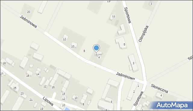 Osiek, Jaśminowa, 6, mapa Osiek