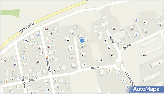 Osiek nad Notecią, Jasna, 16, mapa Osiek nad Notecią