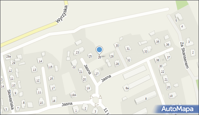 Osiek nad Notecią, Jasna, 26, mapa Osiek nad Notecią
