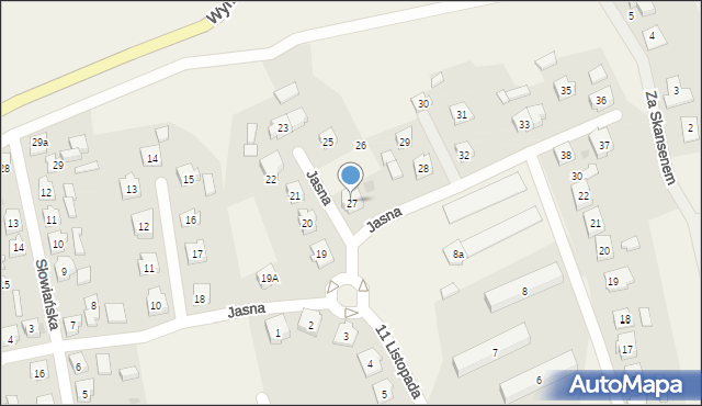 Osiek nad Notecią, Jasna, 27, mapa Osiek nad Notecią