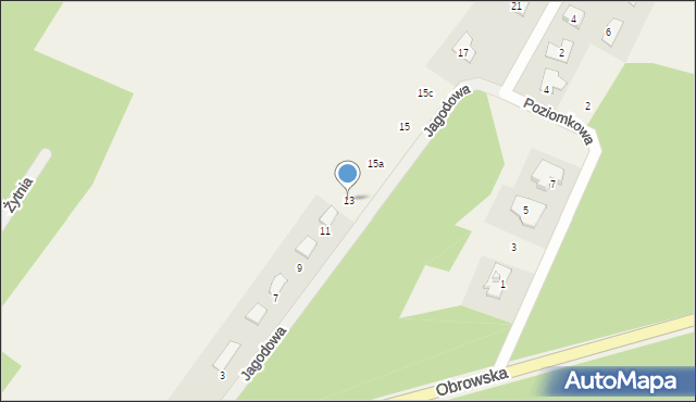 Osiek nad Wisłą, Jagodowa, 13, mapa Osiek nad Wisłą