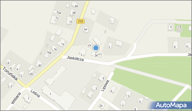 Osiek nad Wisłą, Jaskółcza, 1a, mapa Osiek nad Wisłą