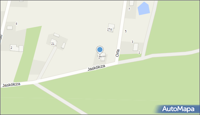 Osiek nad Wisłą, Jaskółcza, 27, mapa Osiek nad Wisłą