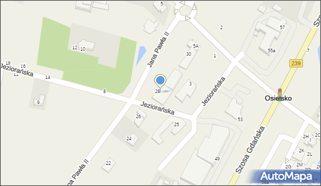 Osielsko, Jana Pawła II, 28a, mapa Osielsko