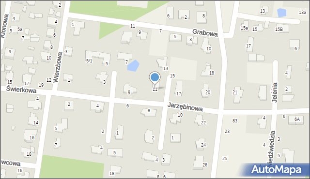 Osielsko, Jarzębinowa, 11, mapa Osielsko