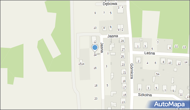 Osiny, Jasna, 14, mapa Osiny