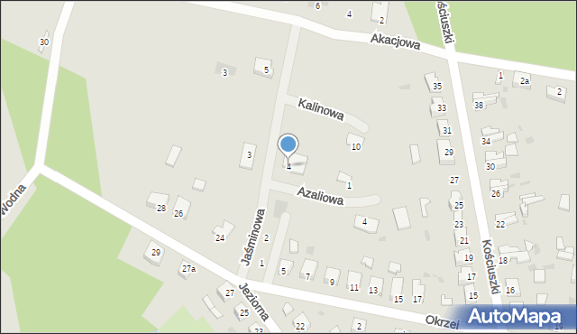 Ośno Lubuskie, Jaśminowa, 4, mapa Ośno Lubuskie