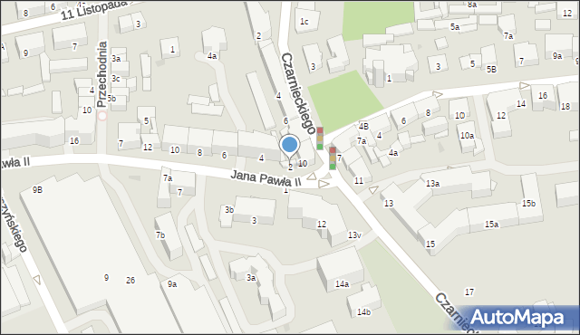 Ostróda, Jana Pawła II, 2, mapa Ostróda