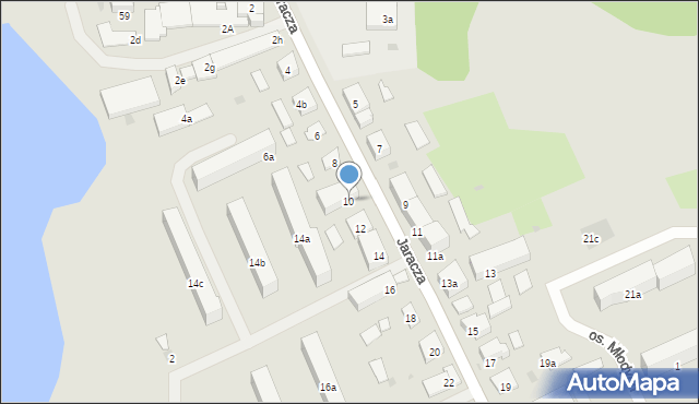 Ostróda, Jaracza Stefana, 10, mapa Ostróda