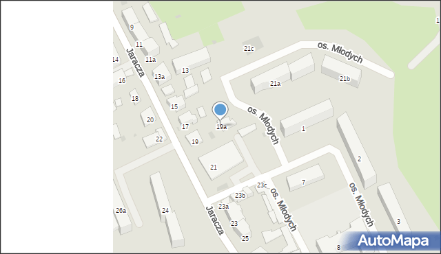 Ostróda, Jaracza Stefana, 19a, mapa Ostróda