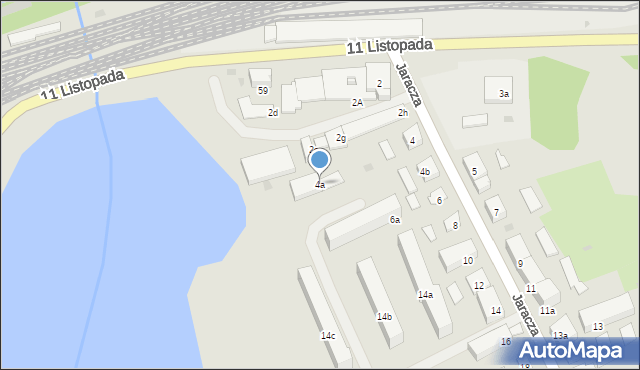 Ostróda, Jaracza Stefana, 4a, mapa Ostróda