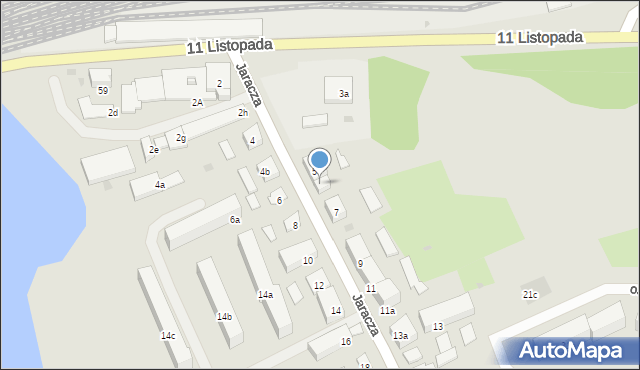 Ostróda, Jaracza Stefana, 5a, mapa Ostróda