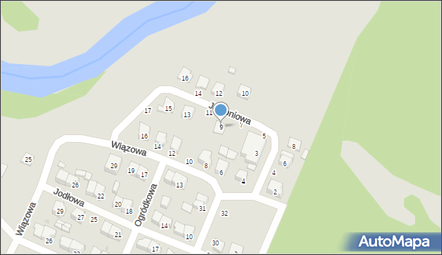 Ostrołęka, Jabłoniowa, 9, mapa Ostrołęka