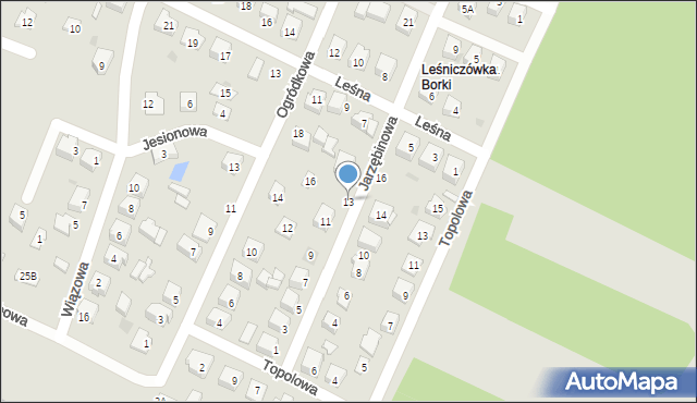 Ostrołęka, Jarzębinowa, 13, mapa Ostrołęka