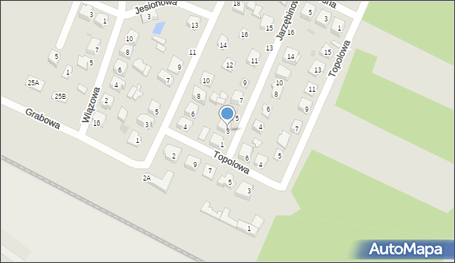 Ostrołęka, Jarzębinowa, 3, mapa Ostrołęka